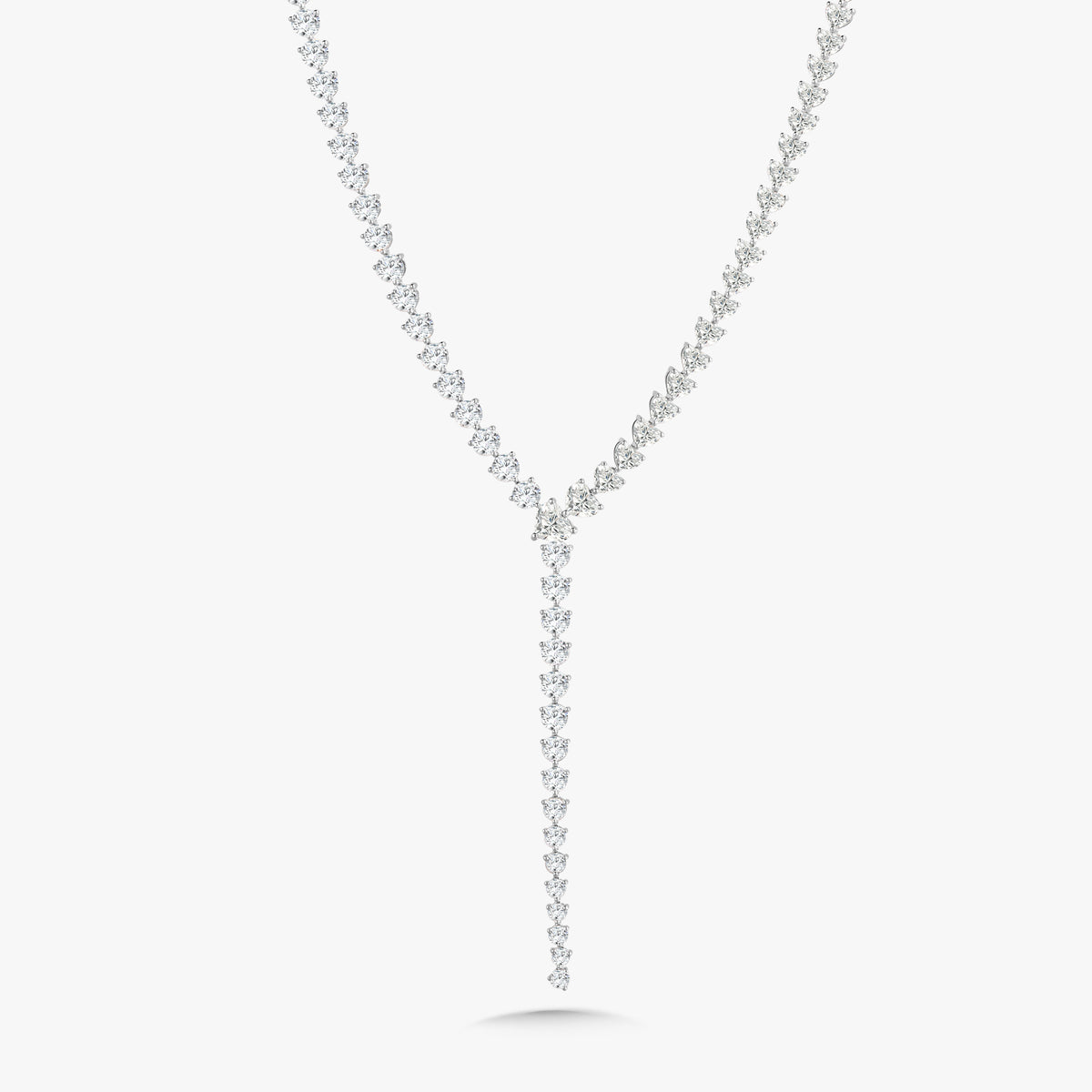 Evermore Diamond Hearts & Rounds Lariat Necklace 24.05 ctw