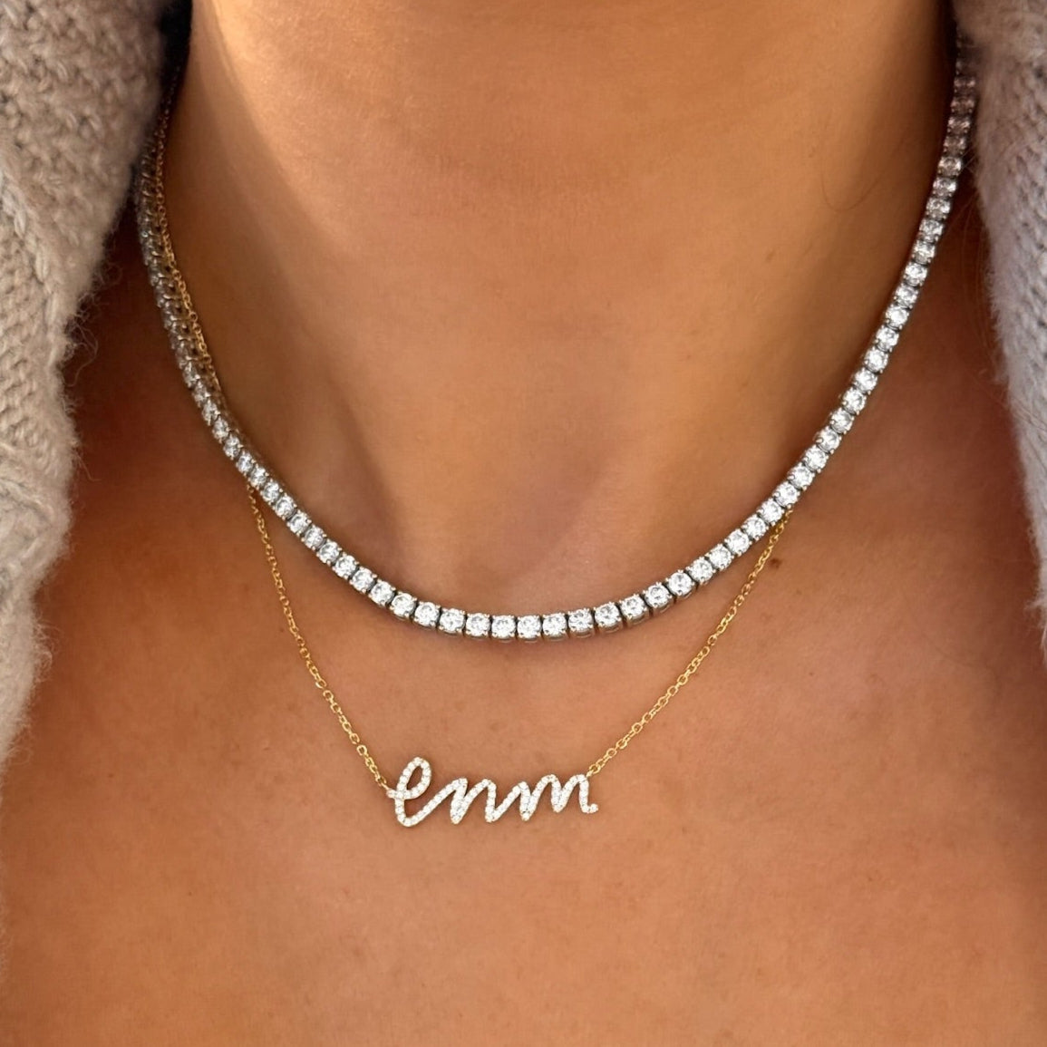 Custom Handwritten Diamond Name Necklace