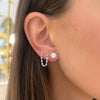 Double Piercing Diamond Stud Earrings