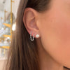 Double Piercing Diamond Stud Earrings