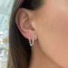 Double Piercing Diamond Stud Earrings