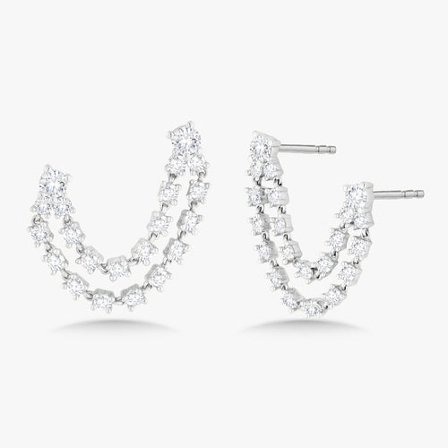 Karina Two Row Double Piercing Diamond Stud Earrings 1.73 ctw