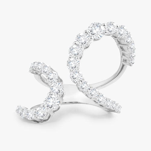 Double Swirl Crossover Diamond Ring 2.25 ctw