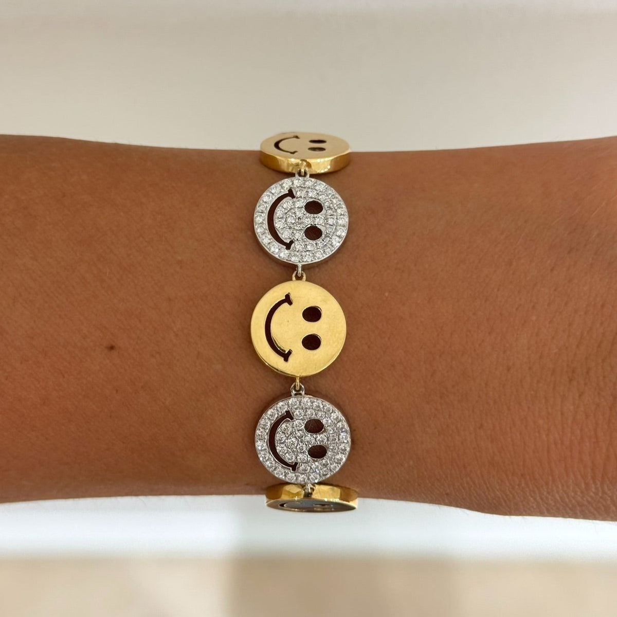 Drew Smiley Pave & Gold Alternating Bracelet