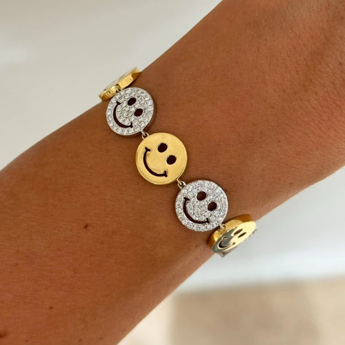 Drew Smiley Pave & Gold Alternating Bracelet