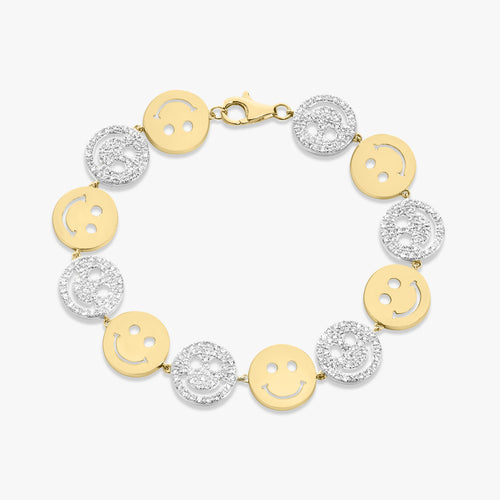 Drew Smiley Pave & Gold Bracelet 2.25 ctw