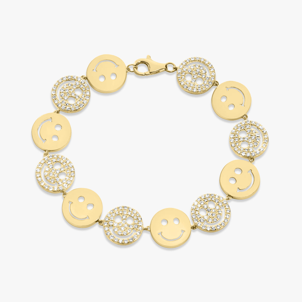 Drew Smiley Pave & Gold Bracelet 2.25 ctw
