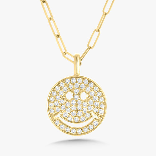 Drew Smiley Diamond Charm Necklace