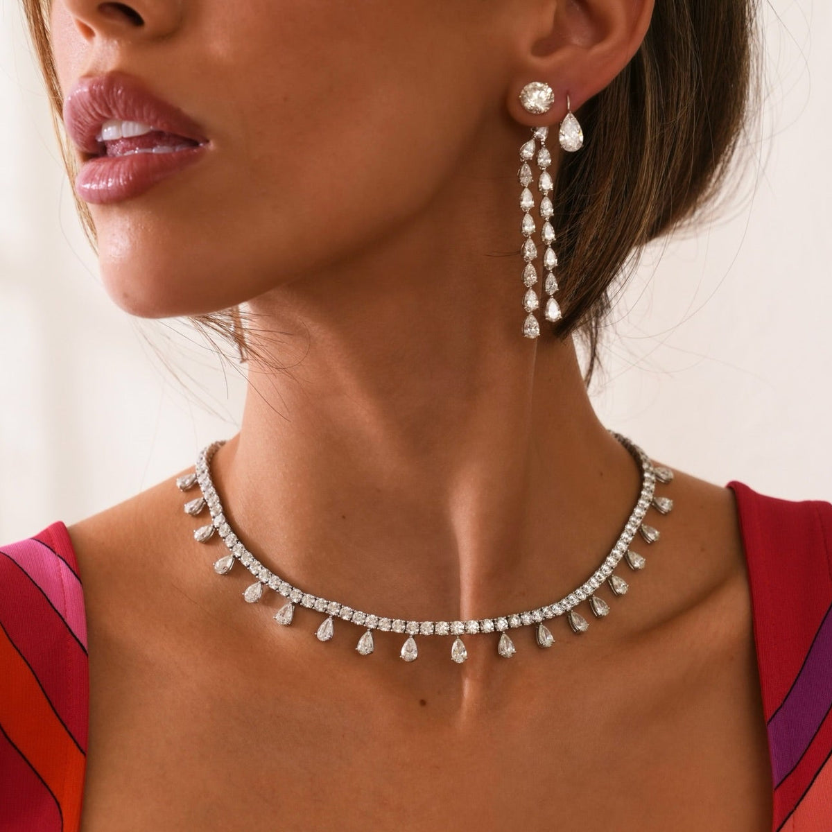 Drops of Jupiter Pear Drop Tennis Necklace 33 ctw
