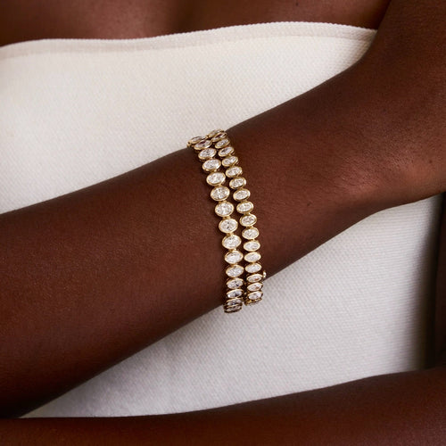 Oval Bezel Set Tennis Bracelet 7.50 ctw & 12.40 ctw