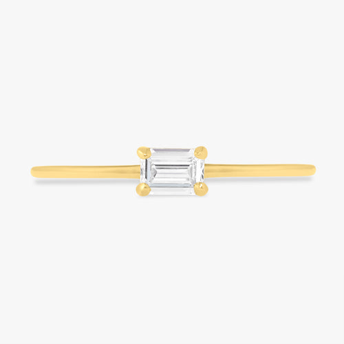Easton Emerald Cut Dainty Diamond Ring