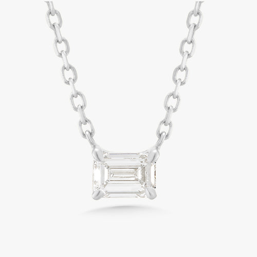 Easton Emerald Cut Dainty Diamond Necklace