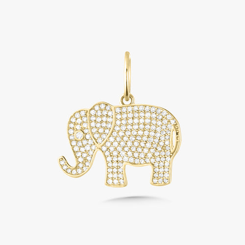 Elephant Pave Diamond Charm