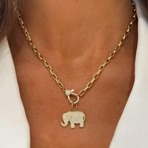 Elephant Pave Diamond Charm
