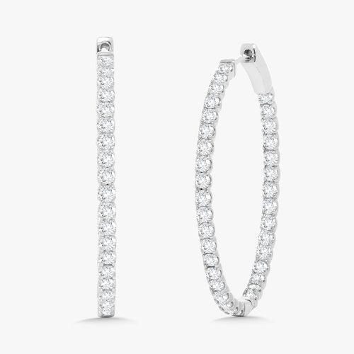 Ellerie Diamond Oval Hoop Earrings 2.63 ctw