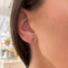 Emerald Baguette Bar Stud Earrings