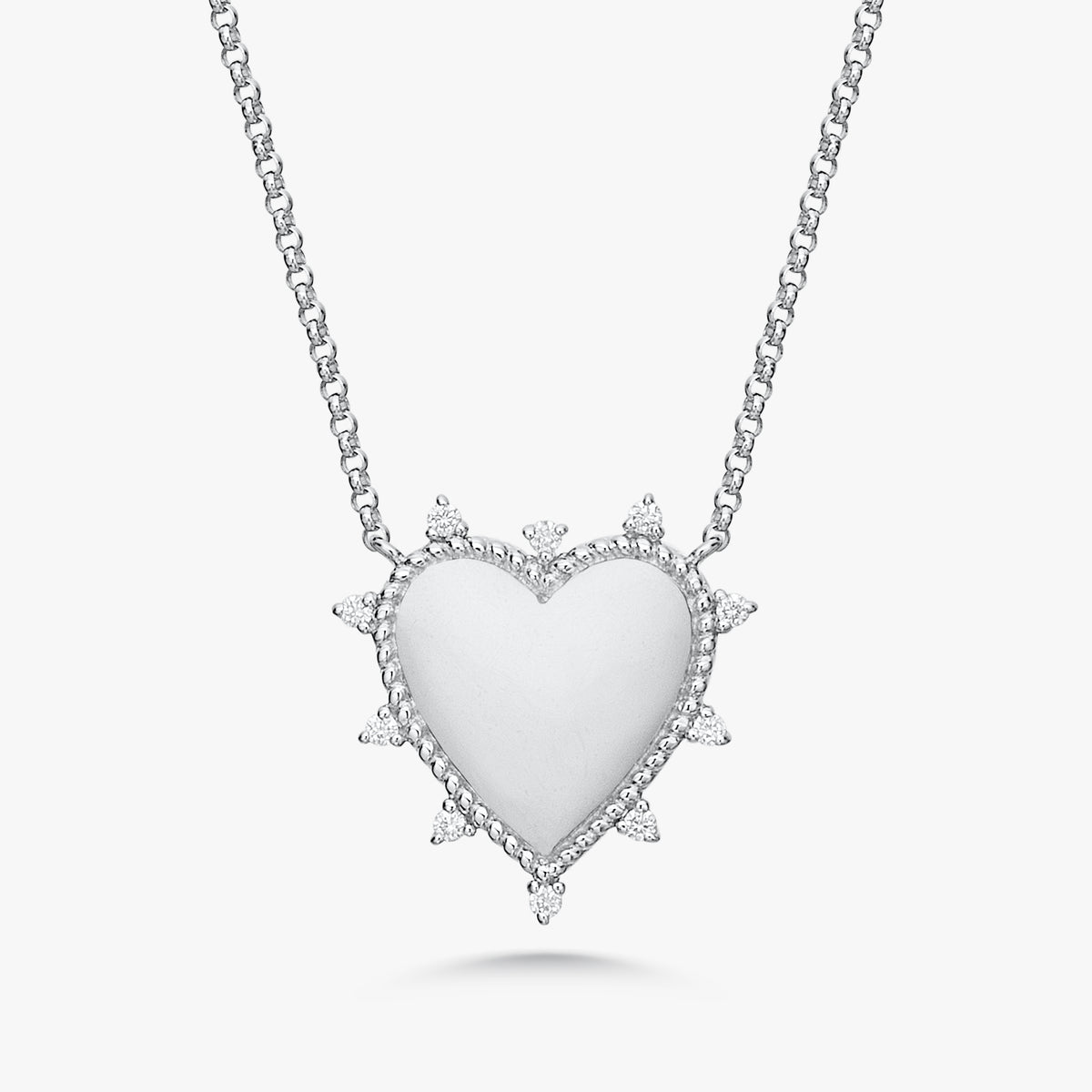 Custom Engraveable Diamond Heart Burst Necklace