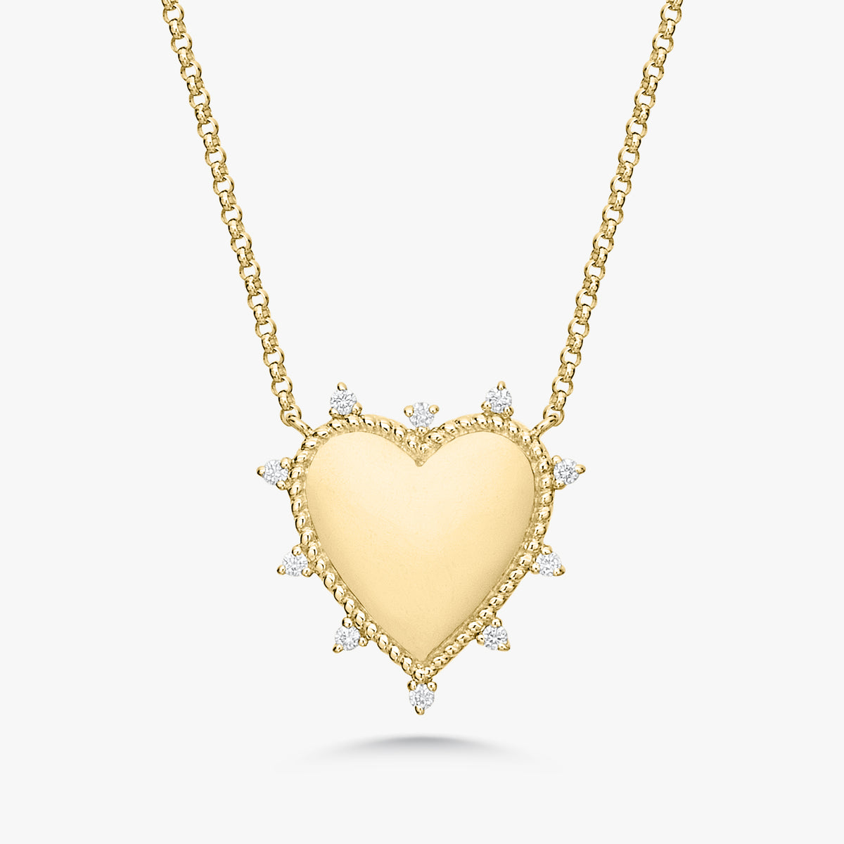 Custom Engraveable Diamond Heart Burst Necklace