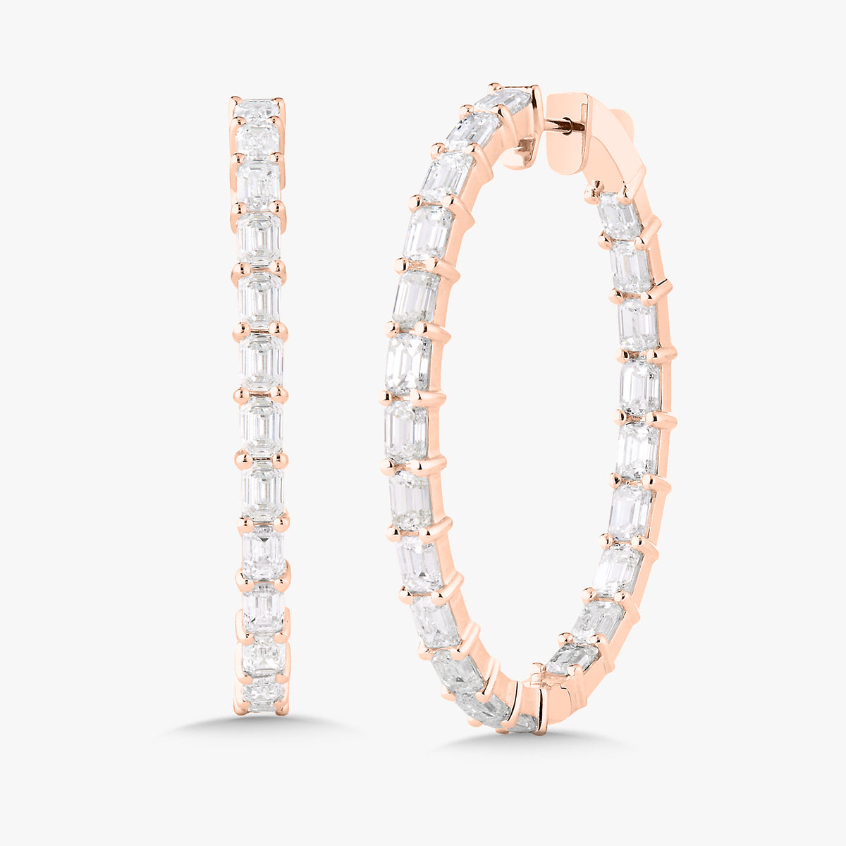 Evelyn Emerald Cut Hoop Earrings 8.30 ctw