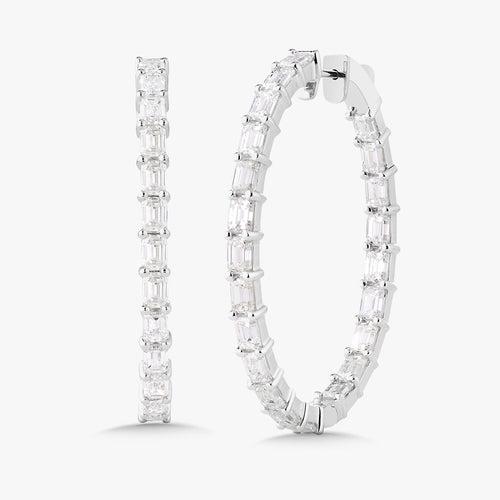 Evelyn Emerald Cut Hoop Earrings 8.30 ctw
