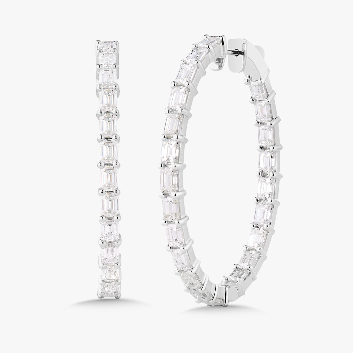 Evelyn Emerald Cut Hoop Earrings 8.30 ctw