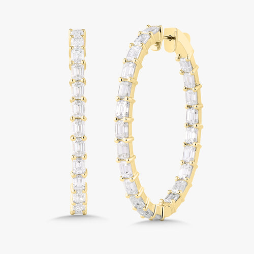 Evelyn Emerald Cut Hoop Earrings 8.30 ctw
