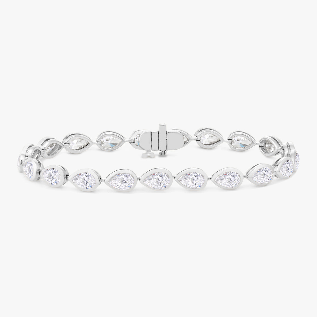 Everette Bezel Chasing Pears Diamond Tennis Bracelet 8.60 ctw