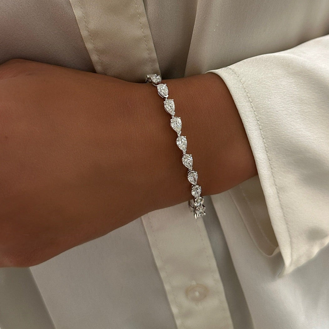 Everette Chasing Pears Diamond Tennis Bracelet 11.87 ctw