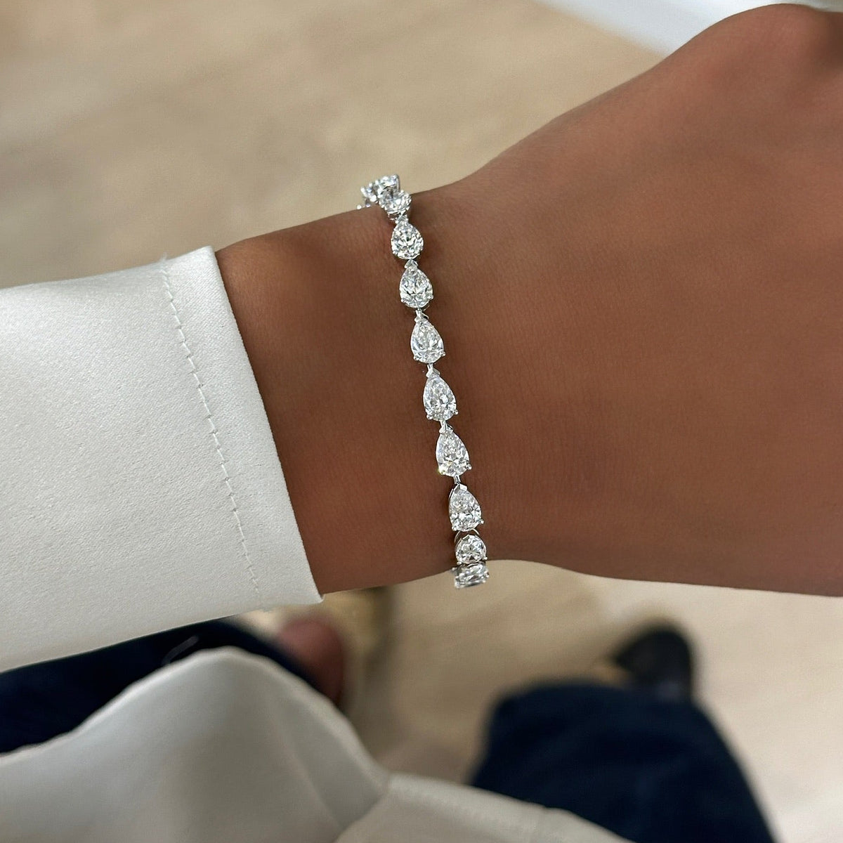 Everette Chasing Pears Diamond Tennis Bracelet 11.87 ctw