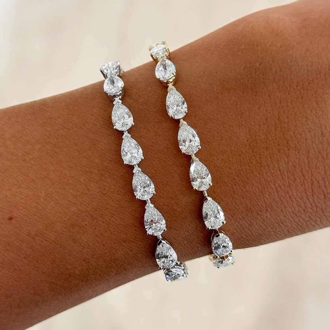 Everette Chasing Pears Diamond Tennis Bracelet 11.87 ctw