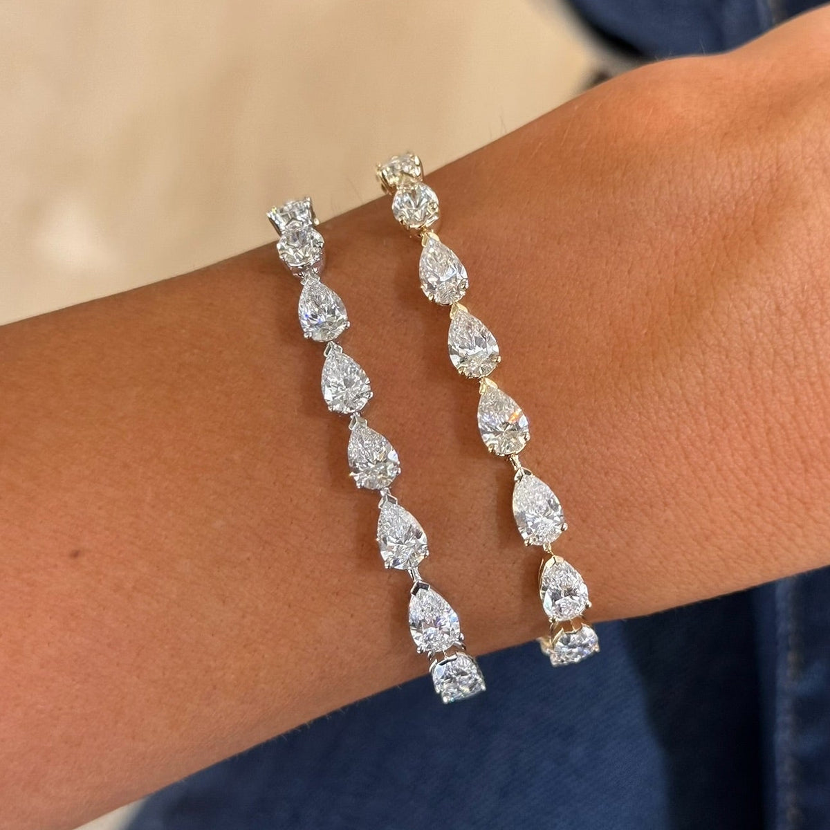 Everette Chasing Pears Diamond Tennis Bracelet 11.87 ctw