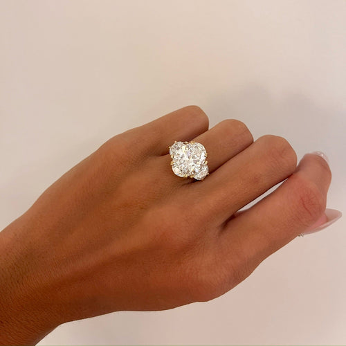 6.05ct Lab Grown Oval Diamond in a Half Moon Setting