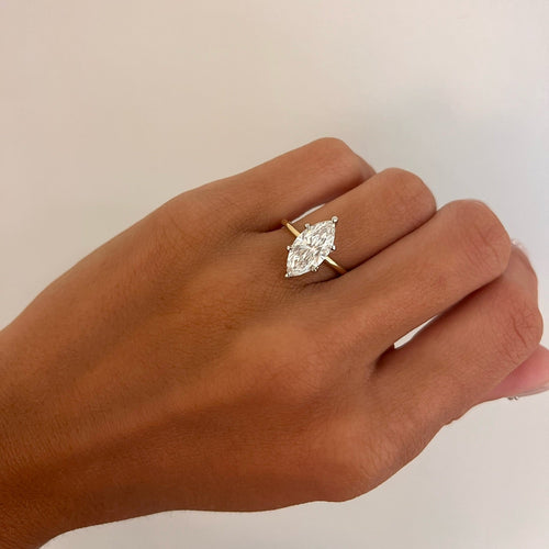 2.27ct Lab Grown Marquise Diamond in a Solitaire Setting