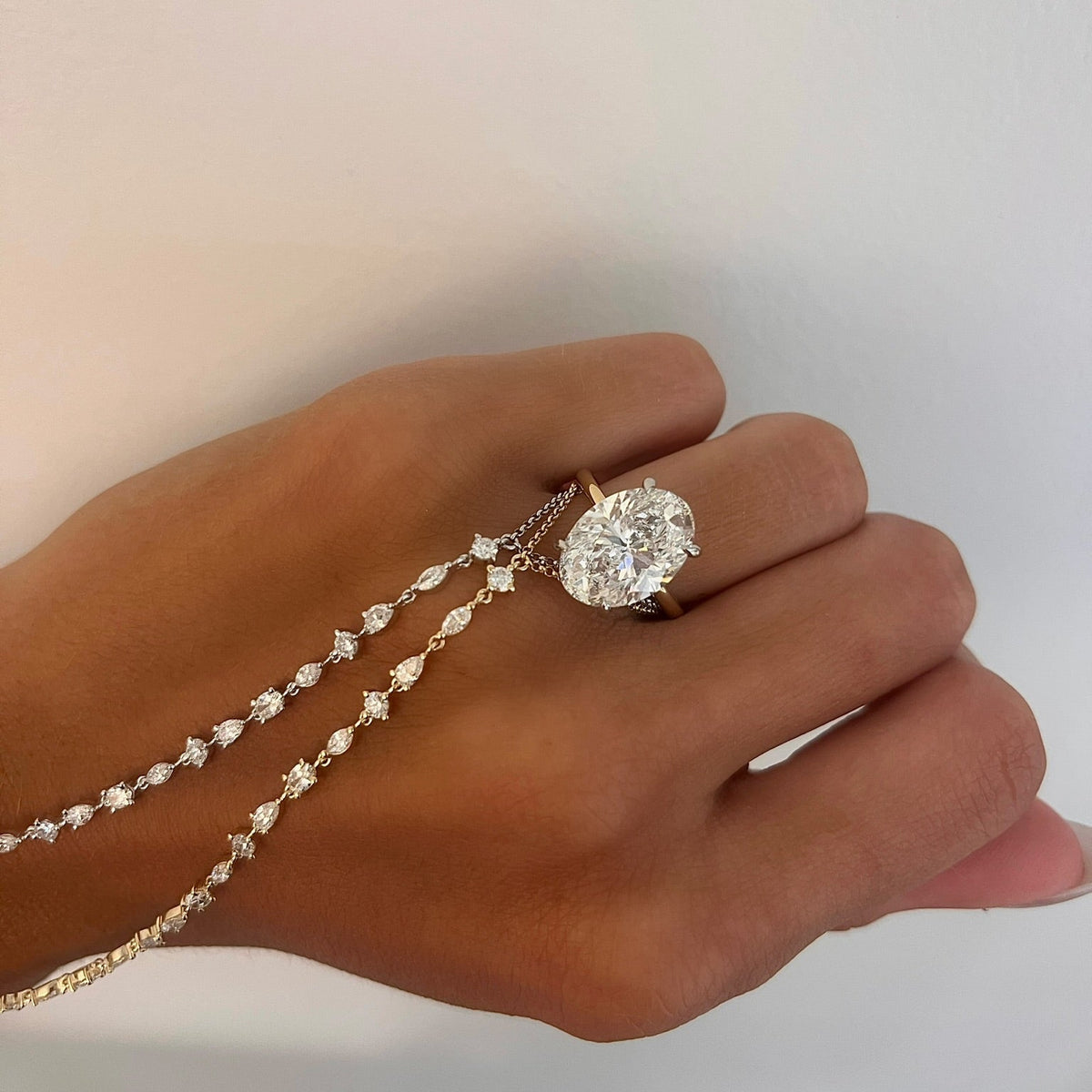6.40ct Lab Grown Oval Diamond in a Solitaire Setting
