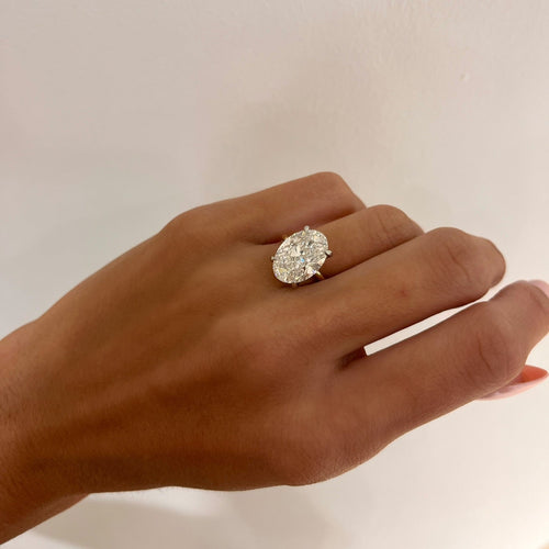 6.40ct Lab Grown Oval Diamond in a Solitaire Setting