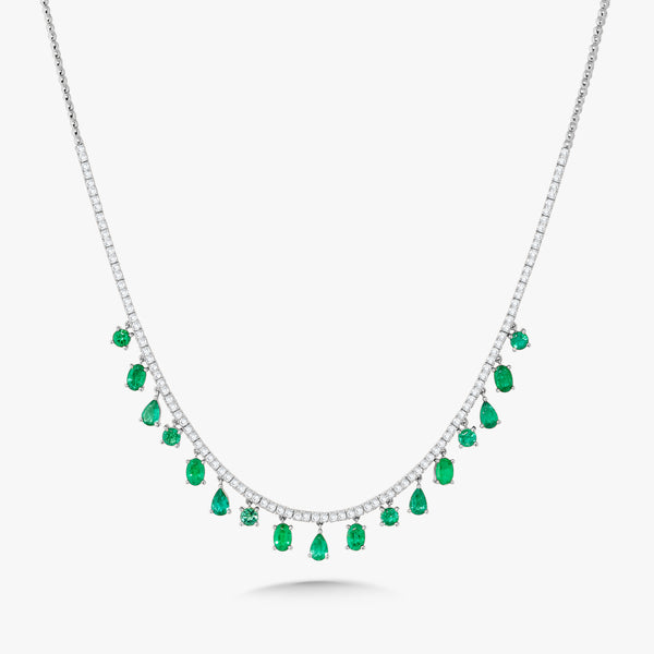 Buy Emerald Green Embellished Drop Necklace Set by Prerto Online at Aza  Fashions.