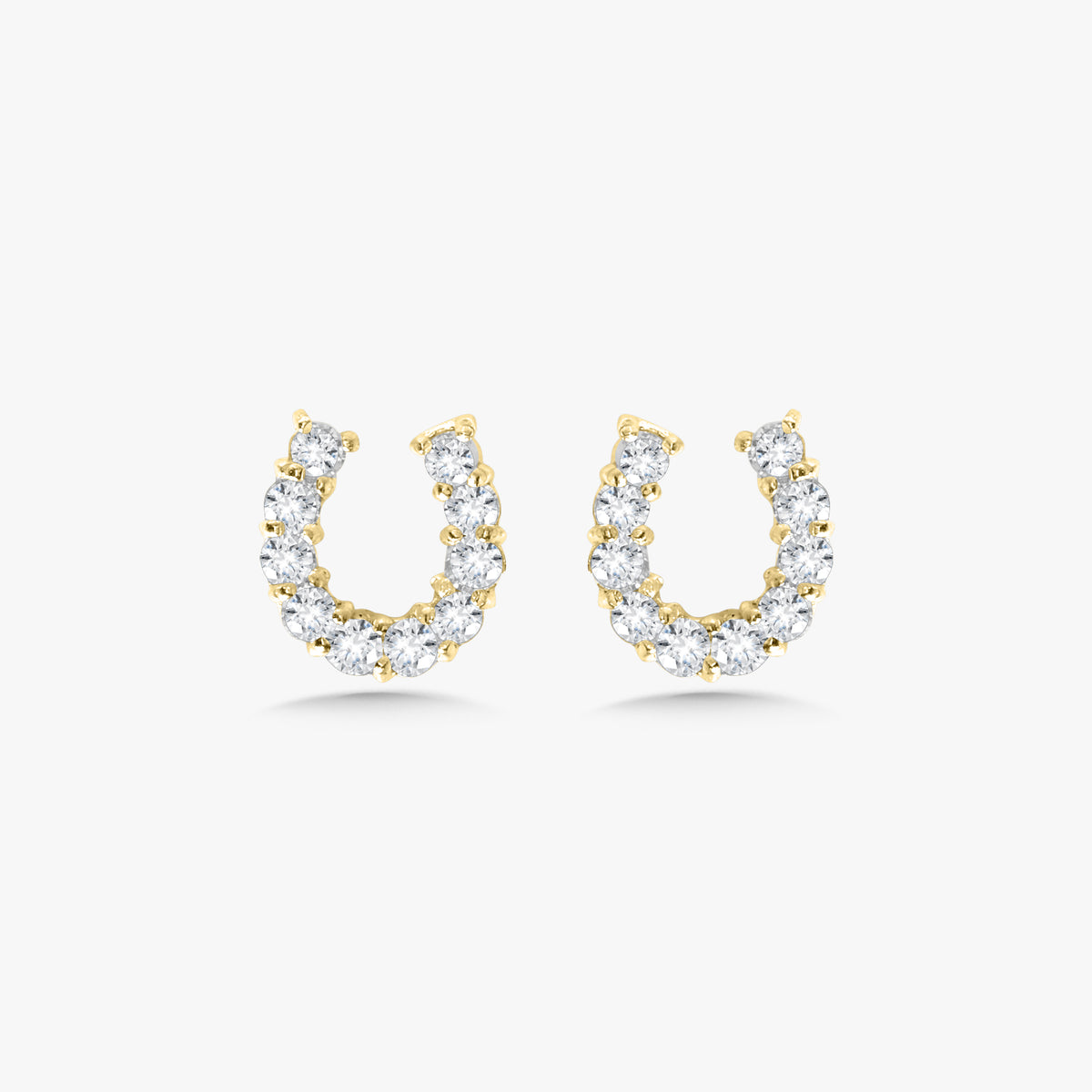 Filly Diamond Horseshoe Stud Earrings