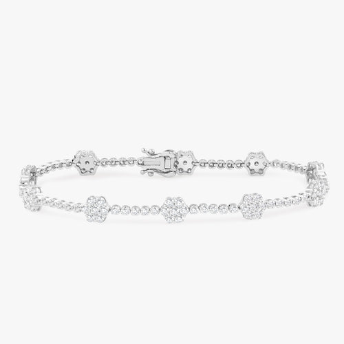 Flora Diamond Station Tennis Bracelet 3 ctw