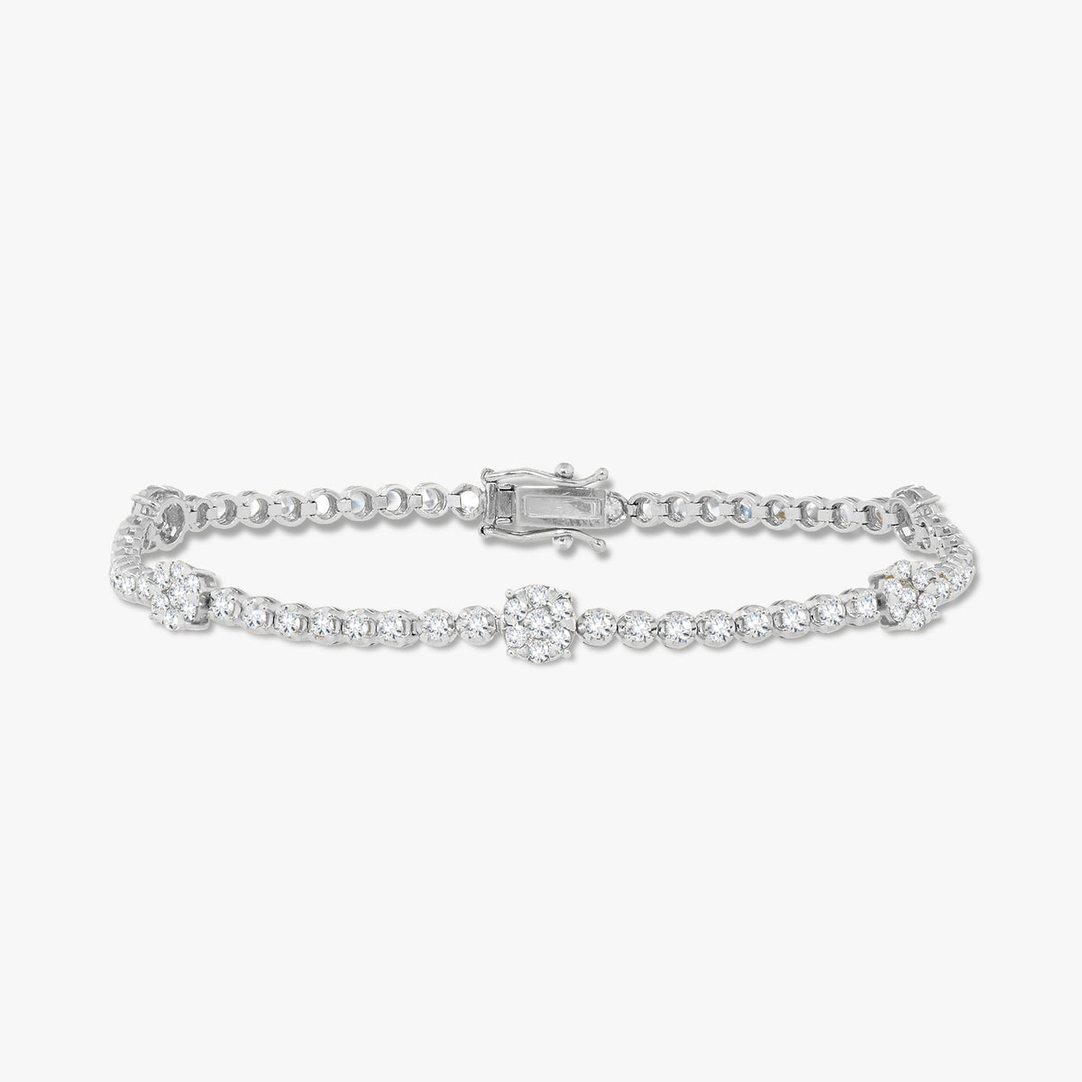 Flora Diamond Station Tennis Bracelet 3 ctw