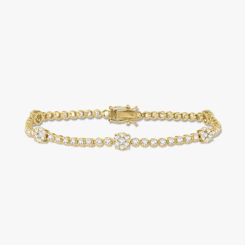 Flora Diamond Station Tennis Bracelet 3 ctw