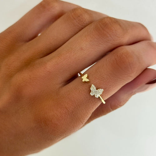 Flutter Pave Butterfly Diamond Ring