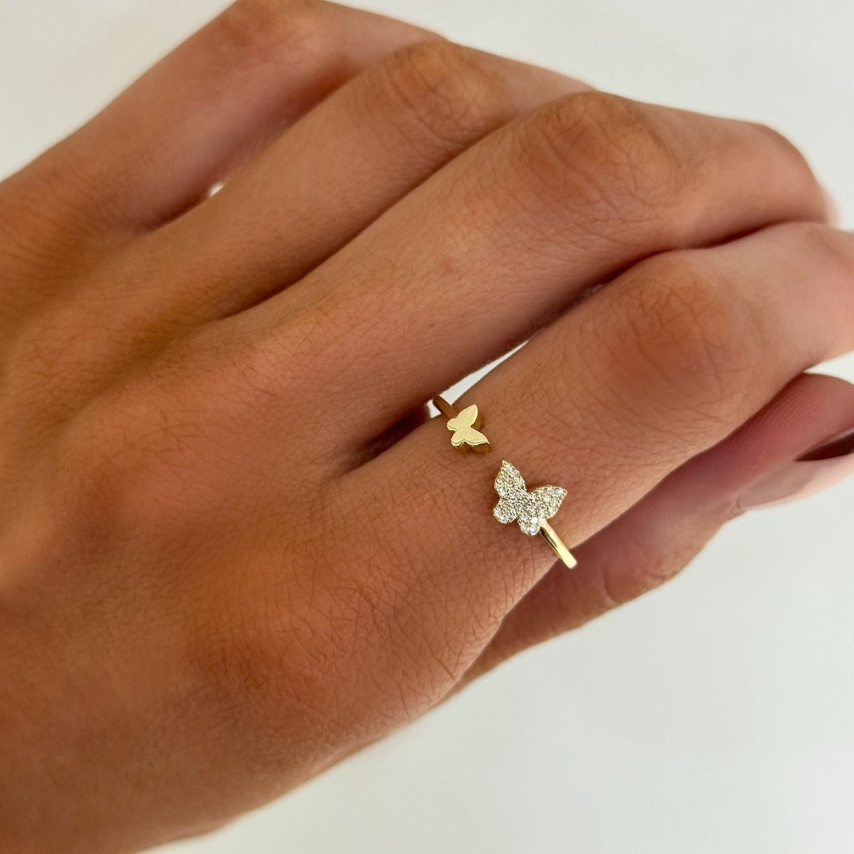 Flutter Pave Butterfly Diamond Ring