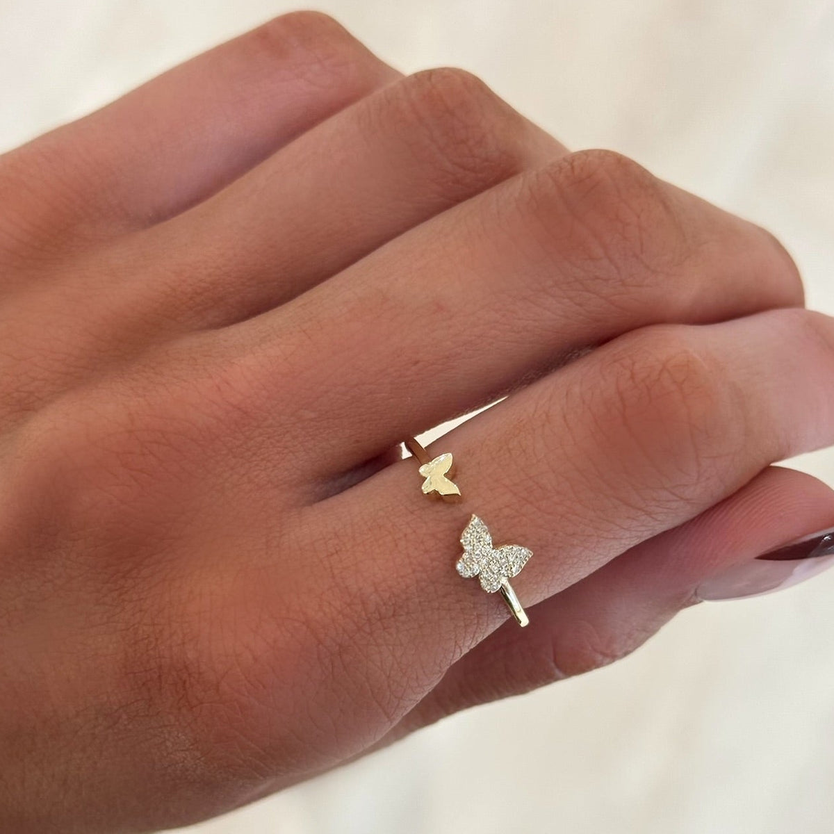 Flutter Pave Butterfly Diamond Ring