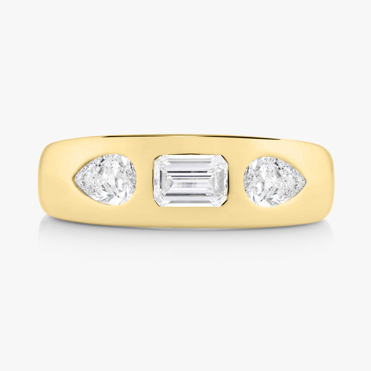 Mariana Inset Multi Mixed Shape Diamond Cigar Ring 0.62 ctw