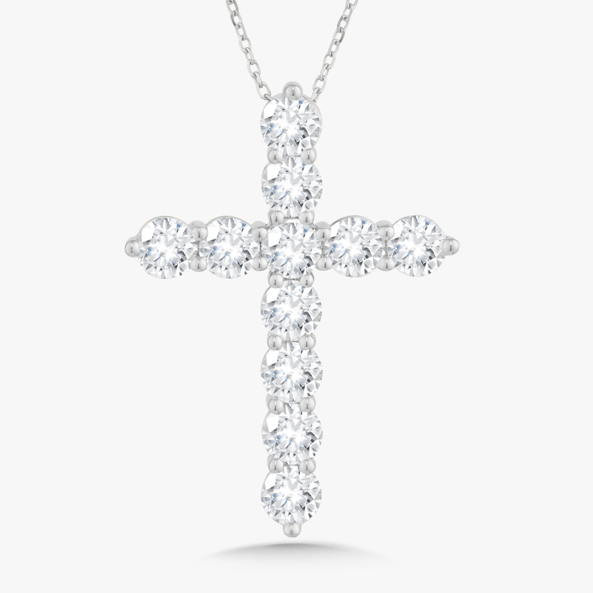 Georgie Two Prong Diamond Cross Necklace