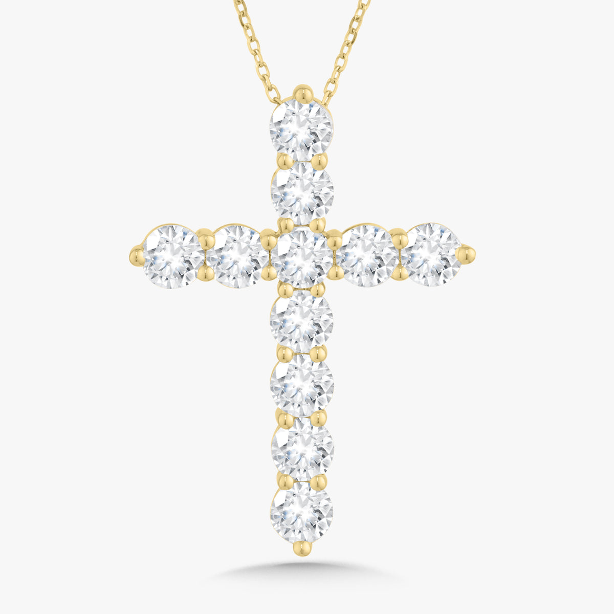 Georgie Two Prong Diamond Cross Necklace