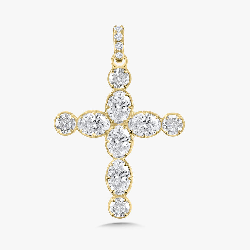 Georgian Set Diamond Cross Necklace
