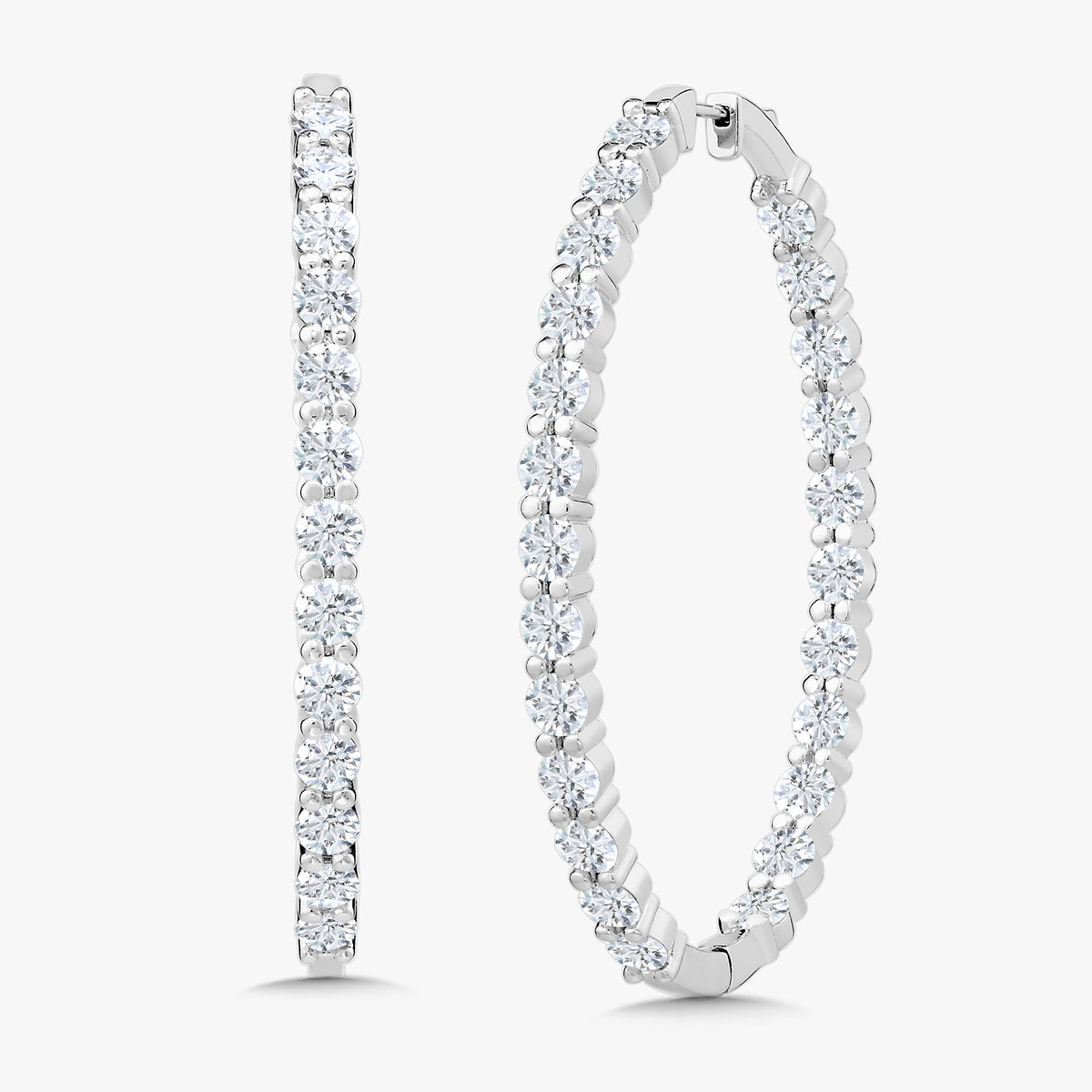 Mama's Georgie Double Sided Eternity Diamond Hoop Earrings 11.84 ctw