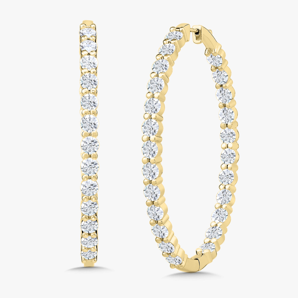 Mama's Georgie Double Sided Eternity Diamond Hoop Earrings 11.84 ctw
