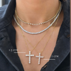 Georgie Two Prong Diamond Cross Necklace
